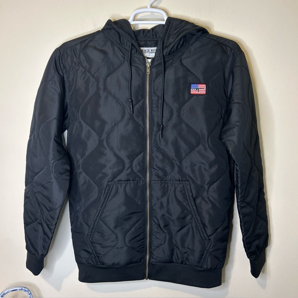 Black Rifle Coffee Co. Jacket Men’s Large Black Quilted Grunge Military Casual